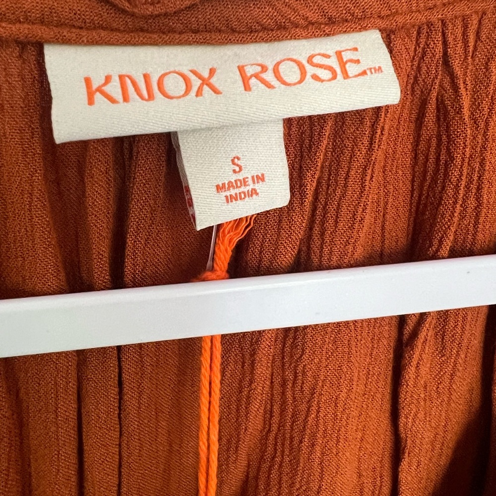 Knox Rose Honey Brown Women's Long Sleeve Lace Blouse NWT Size Large - Picture 8 of 8